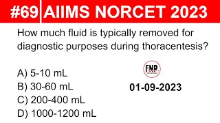 AIIMS NORCET 2023 Complete Exam Preparation with Question amp Answers 69 [upl. by Svoboda]