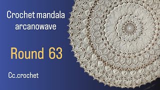 crochet arcanowave mandala tutorial Round 63 rug  doily [upl. by Aneen719]