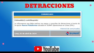 consulta pago de detracciones  SUNAT 2024 NUEVA FORMA [upl. by Olgnaed]