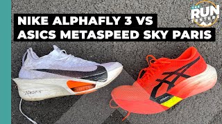 Nike Alphafly 3 vs Asics Metaspeed Sky Paris Which is the best carbon plate racing shoe [upl. by Itsirhc]