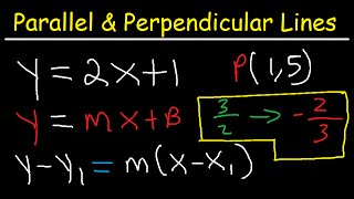 Writing Equations of Lines Parallel and Perpendicular to a Given Line Through a Point [upl. by Darsie832]