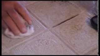 Grout Sensation Grout Cleaner Removes Permanent Marker Stain Crayon and Black Dirt [upl. by Tisbe]