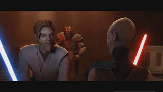 Star Wars The Clone Wars  Obi Wan amp Asajj Ventress VS Darth Maul amp Savage Opress  Latino HD [upl. by Adelaida]