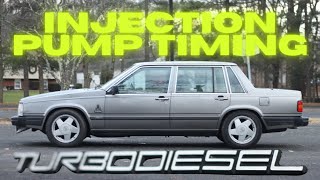 Adjusting Volvo 740 D24T Injection Pump Timing [upl. by Cagle]