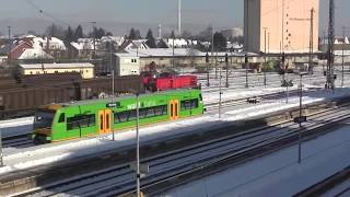 Plattling 14122012 mit ICE agilis RERBWaldbahn Güterzügen und Rangierarbeiten [upl. by Sedlik201]