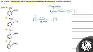 In Reimer  Tiemann reaction phenol is converted into salicylaldehyde through an intermediate [upl. by Gerianna]