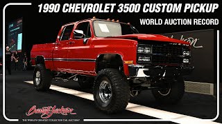 WORLD AUCTION RECORD  1990 Chevrolet 3500 Custom Pickup  BARRETTJACKSON 2022 HOUSTON AUCTION [upl. by Oileduab]