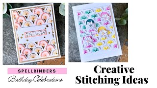 4 CREATIVE WAYS to change up Stitched cards SPELLBINDERS DIES [upl. by Sacci]