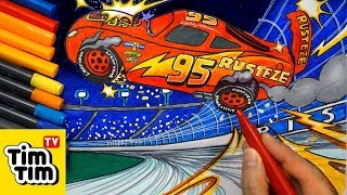 How to draw CARS 3 LIGHTNING McQUEEN CRASH SCENE  Easy stepbystep for kids  Art colors [upl. by Paresh]