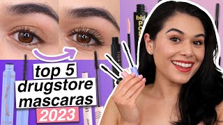 5 BEST Drugstore Mascaras in 2023 for SHORT STRAIGHT Lashes [upl. by Genevieve625]