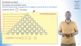 Combinatoriek  de driehoek van Pascal vwo A  WiskundeAcademie [upl. by Zeba]