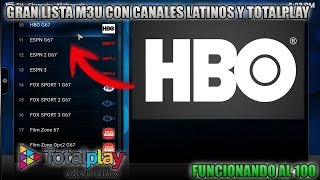 GRAN lista lista M3U con canales LATINOS y TOTALPLAY Funcionando al 100 Kodi [upl. by Tsepmet]