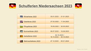 Schulferien Niedersachsen 2023 [upl. by Gardell]