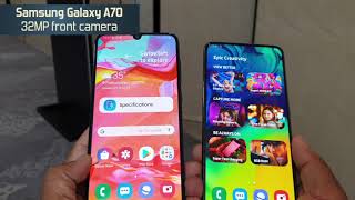 Samsung Galaxy A70 vs Samsung Galaxy A80 Comparison overview Hindi हिन्दी [upl. by Adelice]