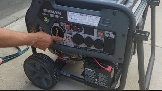 Firman 7500W Generator from Costco first time starting up [upl. by Ymarej]