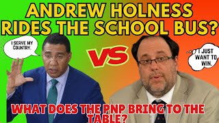 JamaicaGleaner ANDREW HOLNESS SHAMES MARK GOLDING BY RIDING SCHOOL BUS politics jlp vote [upl. by Odnalo]