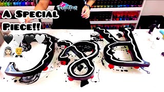 592  🖤🤍A SPECIAL Piece for a Special Couple👰🏻🤵  Acrylic Pour Painting [upl. by Meesak]