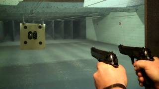 Beretta 92FS  M9 at the Range DualWield Pistol Action [upl. by Gussie]