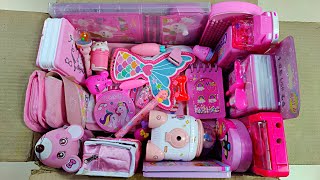 ultimate unboxing pink stationery collection stationery set pencil case collection pencil eraser [upl. by Rossie]