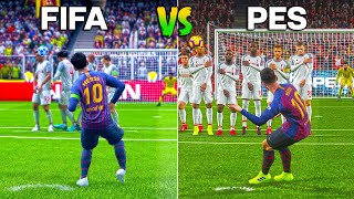 LIONEL MESSI Free Kicks • FIFA vs PES 20062024 [upl. by Hsevahb]