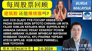 KS看股 周末马股KLSE分享  262024💥建筑股 还能继续涨吗💥AAX CCK DLADY FFB FOCUSP HSSEB GCB PADINI SHANG SIGN [upl. by Netsrek]