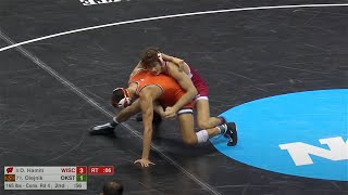 165lbs Izzak Olejnik Oklahoma State vs Dean Hamiti Wisconsin [upl. by Yentuoc]