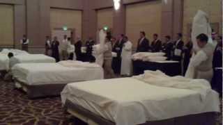 Bed Making Contest Four Seasons Hotel Riyadh [upl. by Kos402]