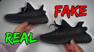 REAL VS FAKE ADIDAS YEEZY 350 V2 ONYX SNEAKER COMPARISON [upl. by Noiram311]