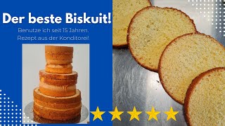 DER BESTE BISKUIT  Biskuitboden Rezept aus der Konditorei  Tortenboden backen  Tipps und Tricks [upl. by Margarette]