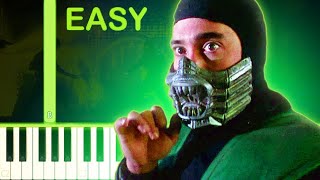 REPTILE THEME  Mortal Kombat 1995  EASY Piano Tutorial [upl. by Anahsat59]