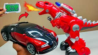 RC Shape Changing Brontosaurus Vs RC Programmable Robot Unboxing amp Fight  Chatpat toy tv [upl. by Hines]