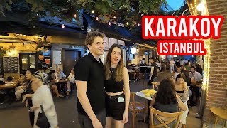 Istanbul Turkey City Center Karakoy Nightlife  25 July 2024  4K Turkey Walking Explore [upl. by Ayekim967]