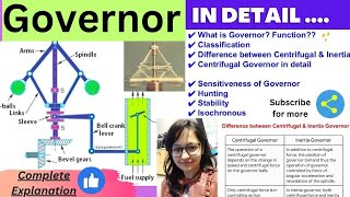 Governor  Theory of Machine  Centrifugal Governor  Difference between Centrifugal and Inertia [upl. by Rodmann]