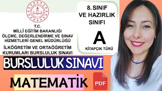 8SINIF BURSLULUK SINAVI 2024 MATEMATİK HAZIRLIK DENEMESİ SORULAR VE ÇÖZÜMLERİ [upl. by Yllas465]