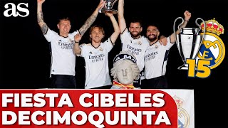 FIESTA COMPLETA CIBELES REAL MADRID CAMPEÓN CHAMPIONS  Cuarta parada ARDA GULER KROOS MODRIC [upl. by Lonier]