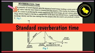 Reverberation time  Standard reverberation time [upl. by Neiv877]