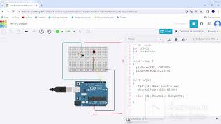 ARDUINOCommander une LED avec bouton poussoire [upl. by Terrag]