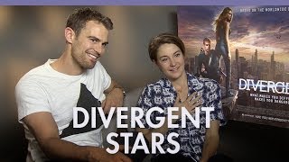 Divergent Interview With Shailene Woodley and Theo James [upl. by Niltiac]