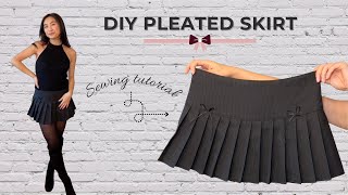 HOW TO Make your own Pleated Mini Skirt DIY Sewing Tutorial [upl. by Markowitz]