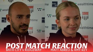 REACTION  Manager Matt Abreu and goalscorer Amy Key following Bath City Women v Ridgeway 151023 [upl. by Renie]