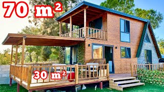 70 m² Ağaç Ev Turu ve Fiyatı  Tiny House değil Büyük Ahşap Ev  Wood House Her İle Teslim [upl. by Lieberman]