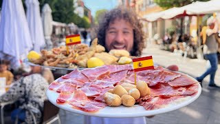 Probando comida callejera en ESPAÑA  La tierra del jamón 🥩🇪🇸 [upl. by Samaria]