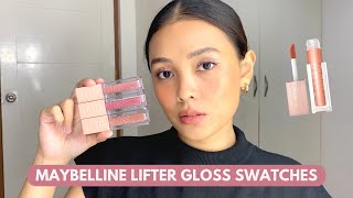 Maybelline Lifter Gloss Swatches and Review 👄 [upl. by Kinna21]