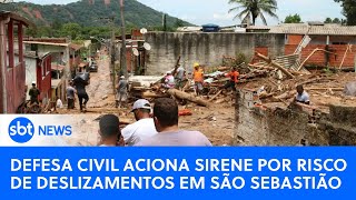 🔴SBT News na TV Defesa Civil aciona sirene por risco de deslizamentos em São Sebastião SP [upl. by Arihs]