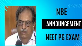 NBE Announcement on Neet Pg Exam date  Neet pg exam date 2024  neet pg update 2024 [upl. by Flossie]