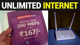 ₹167 में 200 Mbps की Speed  Excitel Fiber Broadband Offer [upl. by Flavian366]