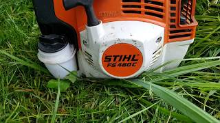 Débroussailleuse stihl fs 460c avec couteaux à taillis [upl. by Darmit]