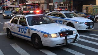 NYPD Crown Victoria  Police Cars Fire Trucks amp Ambulances responding with siren and lights [upl. by Cecilio634]