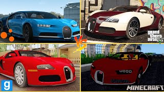 BUGATTI EVOLUTION IN All GAMES Minecraft vs Gta 5 vs Real vs Garrys Mod vs Teardown vs Roblox [upl. by Chemaram]