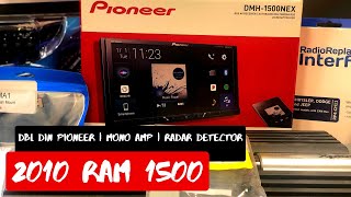 2010 Ram Pioneer Double Din Radio Installation  Mono Amp  Radar Detector Hardwire [upl. by Eerdua]